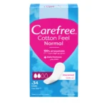 CAREFREE Cotton Feel Panty Liners Unscented 34pcs - Cotton Comfort for Your Skin