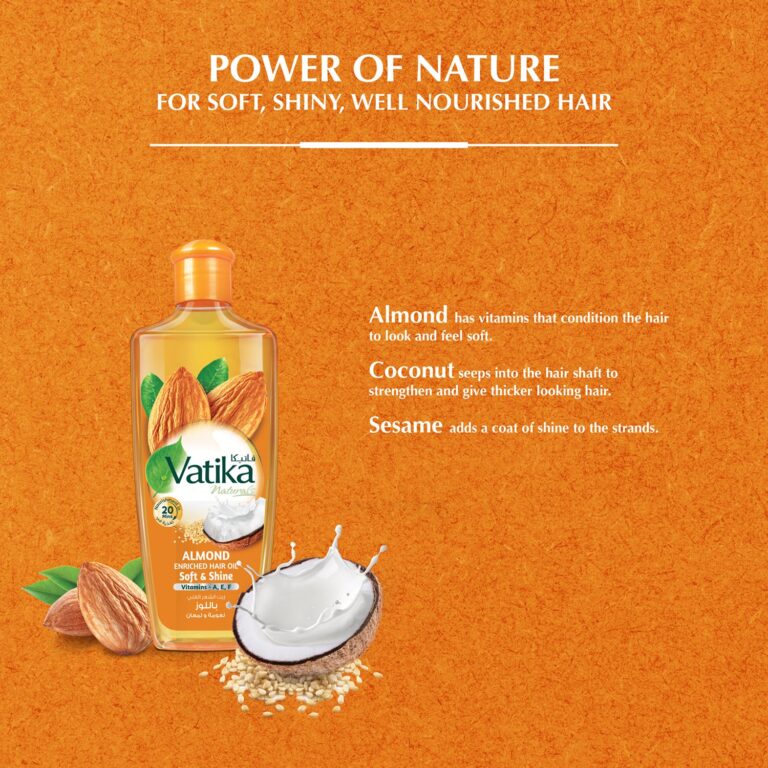 Dabur Vatika Almond Enriched Hair Oil - 300ml | For Soft & Shiny Hair - Image 4