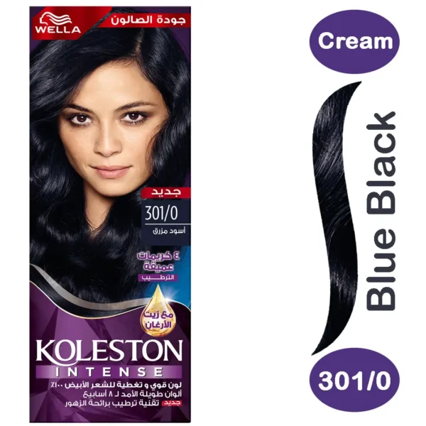 Koleston Intense Hair Color Blue Black 301/0 - Rich, Long-Lasting Color - Image 1