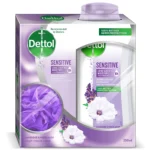 Dettol Sensitive Shower Gel & Bodywash - Lavender & White Musk (250ml + Puff)