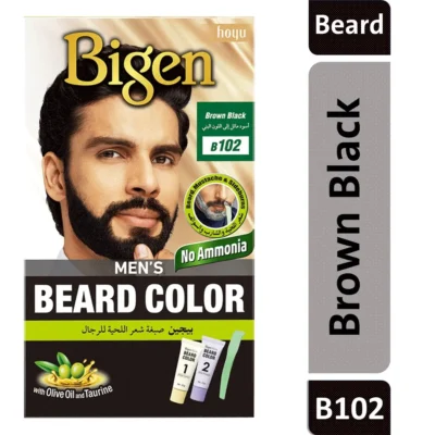Bigen Men's Beard Hair Color - Black to Brown B102