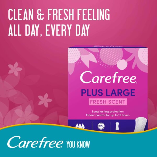CAREFREE Panty Liners Plus Large Fresh Scent 48pcs - Image 2
