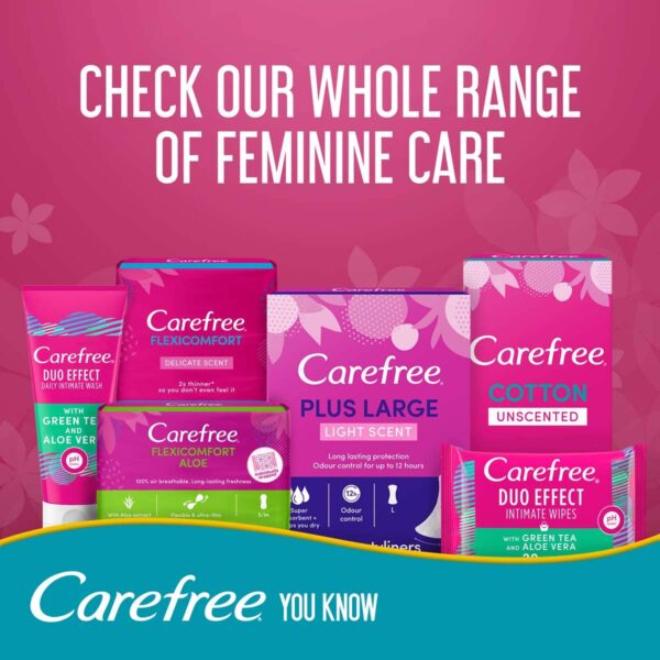 CAREFREE Panty Liners Plus Large Fresh Scent 48pcs - Image 6