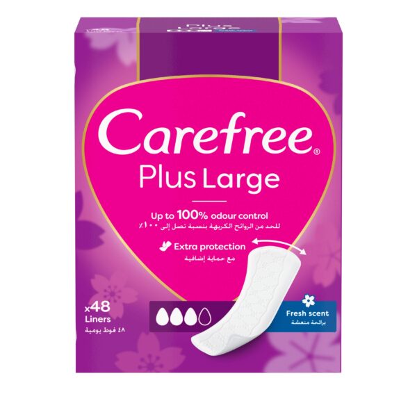 CAREFREE Panty Liners Plus Large Fresh Scent 48pcs - Image 1