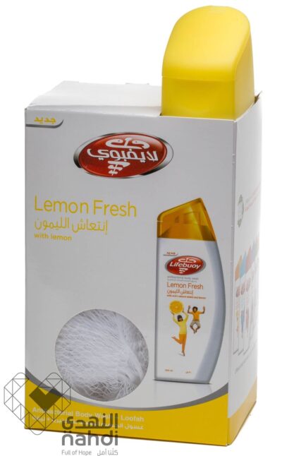 Lifebuoy Shower Gel Lemon Fresh 300 ml + Puff
