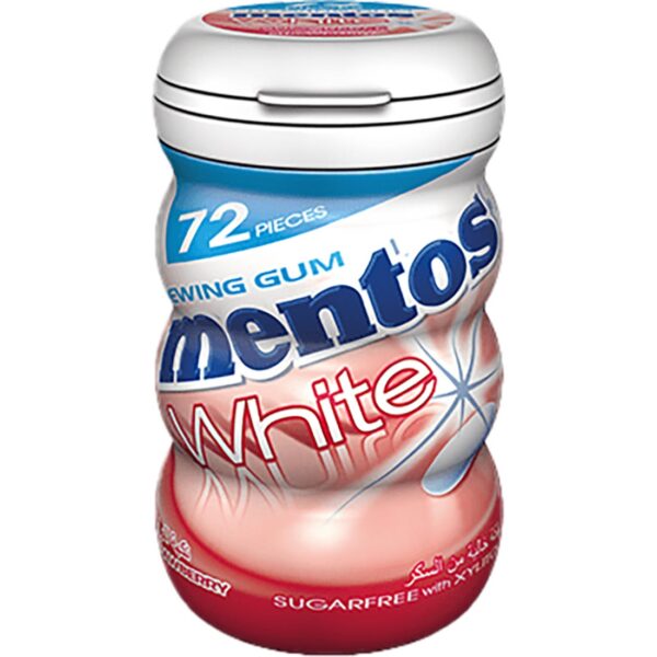 Mentos White Strawberry Gum Bottle - 72 Pcs - Image 2