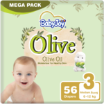 BabyJoy Olive Size 3 - 56 Diapers for Healthy Skin