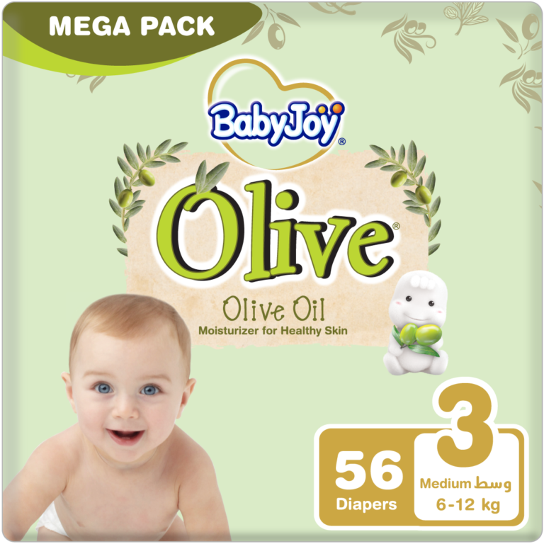 BabyJoy Olive Size 3 - 56 Diapers for Healthy Skin - Image 1