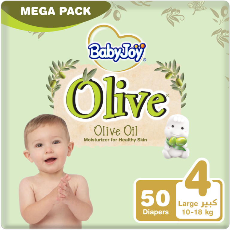 BabyJoy Olive Size 4 Mega Diapers, 50 Count (10-18 Kg) - Image 1