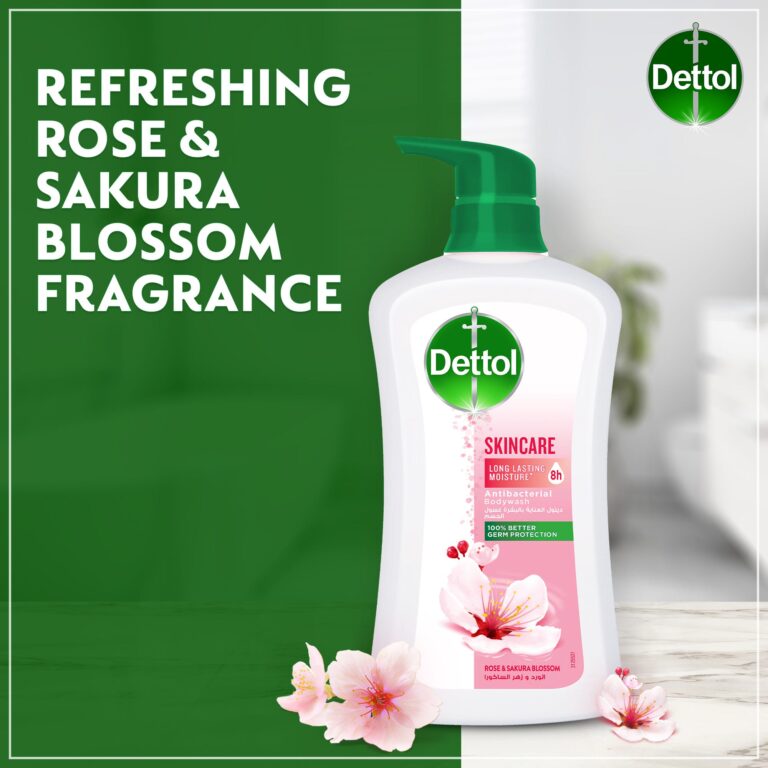 Dettol Skincare Shower Gel & Body Wash, Rose & Sakura Blossom Scent, 700ml - Image 5