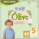 BabyJoy Olive Diapers Size 5 Mega Pack - 42 Count (14-25 Kg) - Image 2