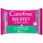 CAREFREE Intimate Wipes Green Tea & Aloe Vera 20pcs