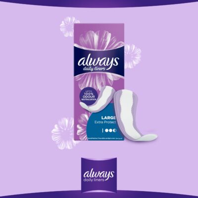 Always Daily Liners Extra Protect Pantyliners, Large, 16 Count