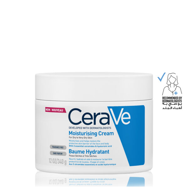 Cerave Moisturizing Cream for Dry Skin - 340g: Deep Hydration with Ceramides & Hyaluronic Acid - Image 1