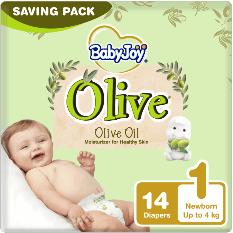 BabyJoy Olive Diapers Size 1 (14 Pcs) - For Your Baby's Skin - Image 2