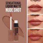 ⁦أحمر شفاه سائل ميبلين نيويورك سنسيشنال ليكويد مات 08 - Nude⁩ - الصورة ⁦3⁩