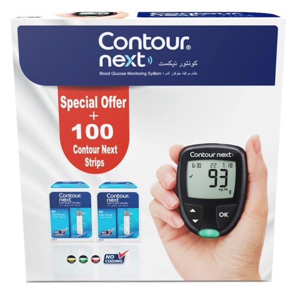 Contour Next SmartLight Blood Glucose Monitor + 100 Test Strips - Image 1