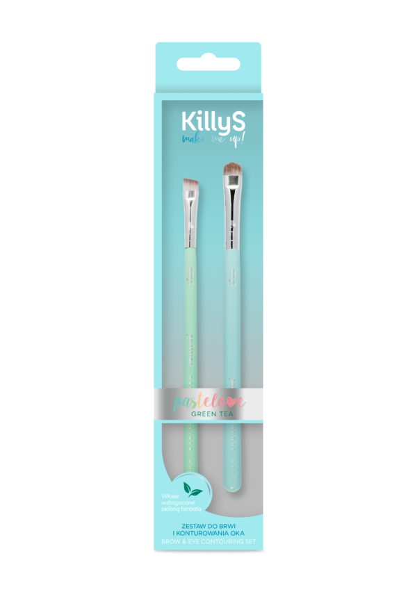 ⁦كيليز باستيلوف جرين تي فرشاة حواجب و ايلاينر | KillyS Pastelove Green Tea Eyebrow & Eyeliner Brush⁩ - الصورة ⁦1⁩