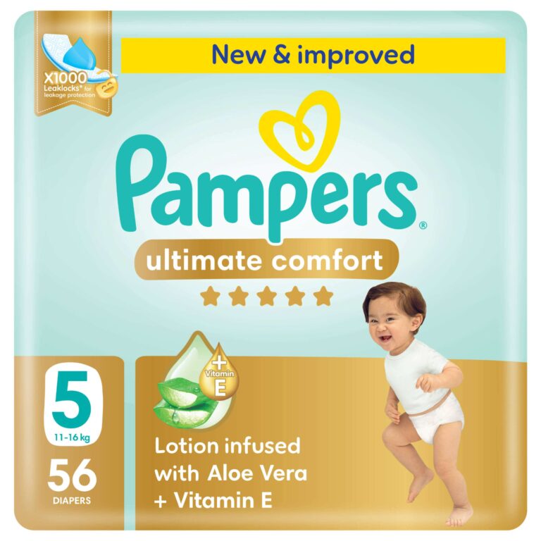 Pampers Ultimate Comfort Taped Diapers, Size 5, 56 Count - Image 1