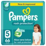 Pampers Rash Protection Taped Diapers, Size 5, 11-16kg, Jumbo Pack, 66 Count - Image 2