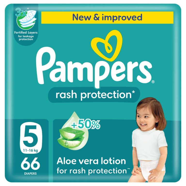 Pampers Rash Protection Taped Diapers, Size 5, 11-16kg, Jumbo Pack, 66 Count - Image 2