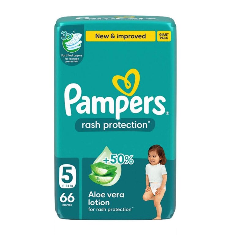 Pampers Rash Protection Taped Diapers, Size 5, 11-16kg, Jumbo Pack, 66 Count - Image 3