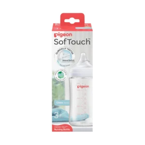 Pigeon Softouch BPP Glass Nursing Bottle - 240ml: Safe, Comfortable, Colic-Free Feeding