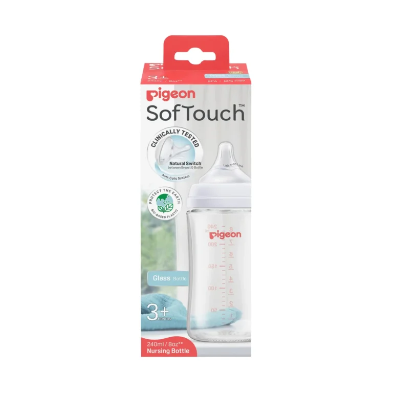 Pigeon Softouch BPP Glass Nursing Bottle - 240ml: Safe, Comfortable, Colic-Free Feeding - Image 1