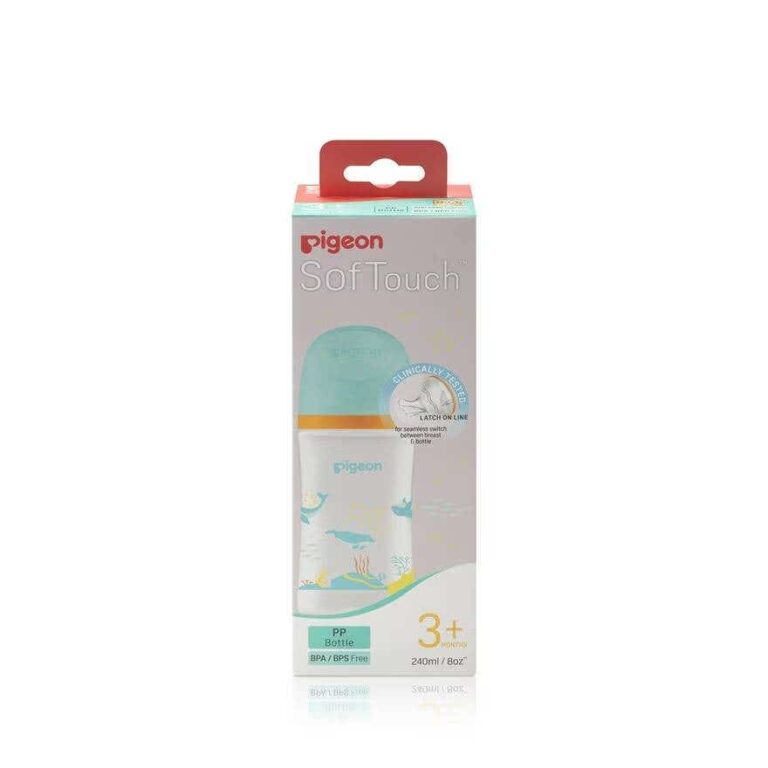 Pigeon Softouch Dolphin Nursing Bottle (Polypropylene) - 240ml - Image 4