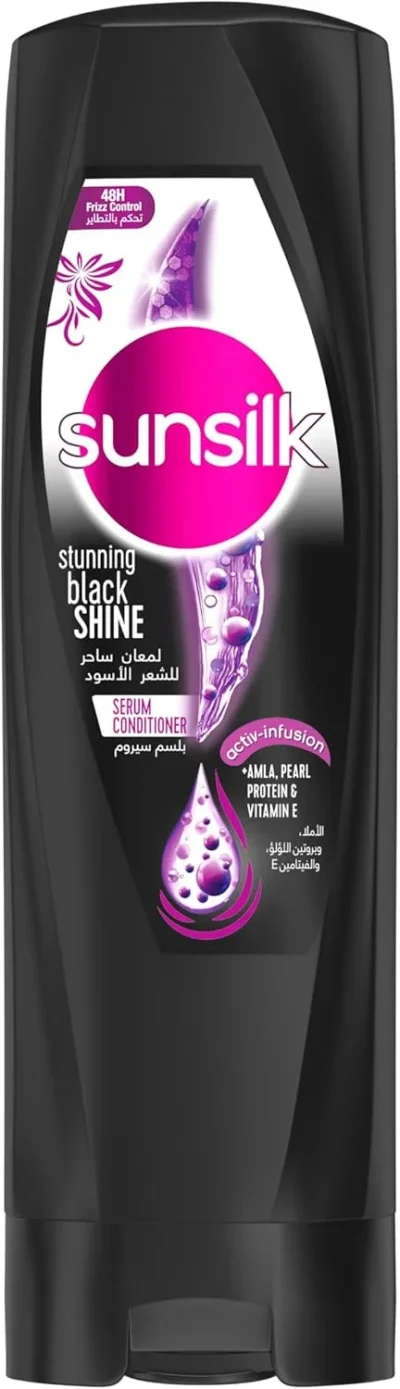 صنسيلك بلسم لمعان ساحر للشعر الأسود 340 مل