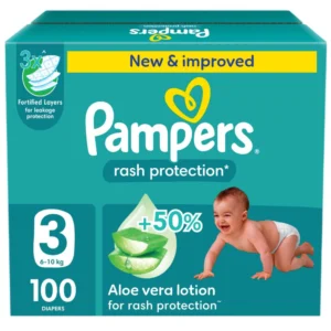 Pampers Rash Protection Taped Diapers, Size 3, 6-10kg, 100 Count