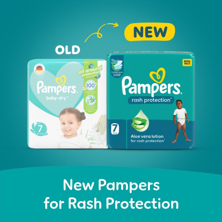 Pampers Rash Protection Taped Diapers Size 7 15+ kg 56 Count Mini Mega Box - Image 2