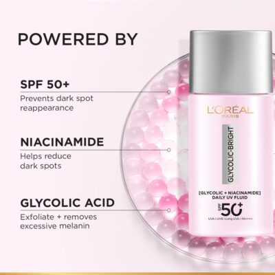 L’Oréal Paris Glycolic Bright UV fluid SPF 50+ PA+ anti-dark spot