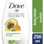 Dove Shower Gel Avocado Calendula 250ml + Loofah