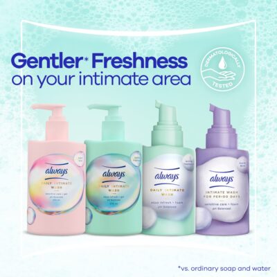 Always Daily Intimate Wash, Foam, Aqua Refresh, 180 ml