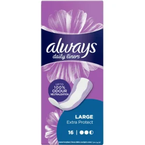 Always Daily Liners Extra Protect Pantyliners, Large, 16 Count