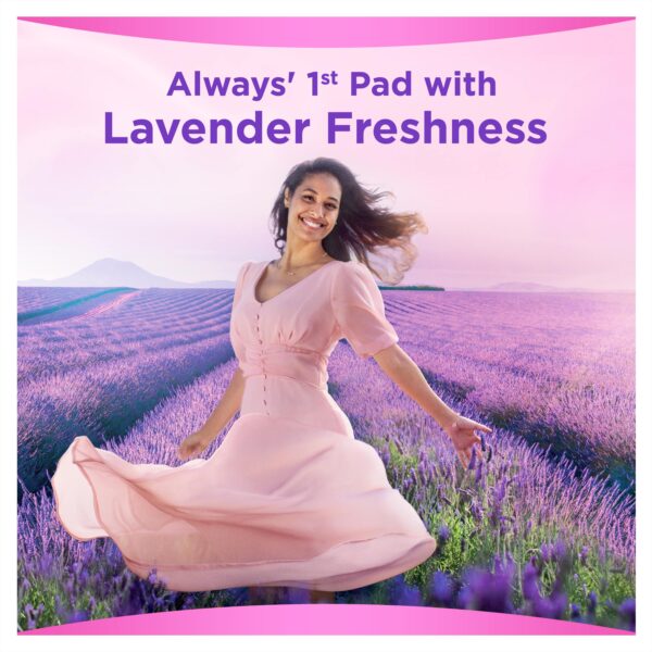Always Cotton Skin Love Sanitary Pads with Lavender Oil, 10 Large Thick Pads