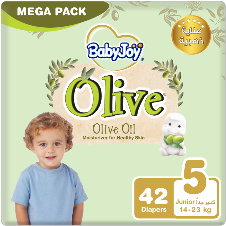 BabyJoy Olive Diapers Size 5 Mega Pack - 42 Count (14-25 Kg) - Image 1