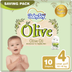 BabyJoy Olive Diapers Size 4 - Large Carry Pack (10 Diapers)