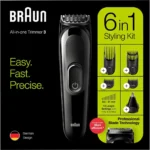 Braun 6-in-1 Electric Trimmer for Face, Beard & Hair