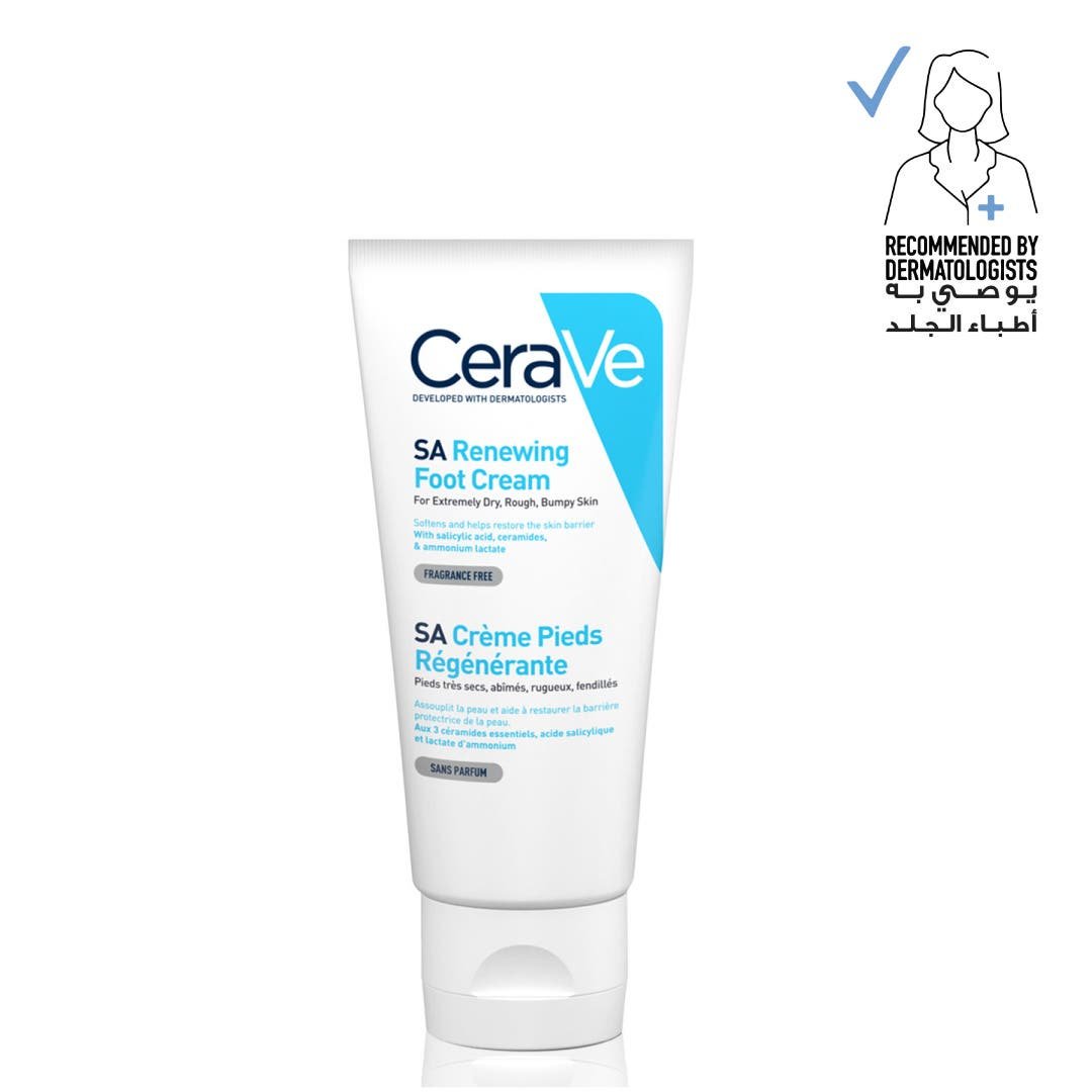 cerave-sa-renewing-foot-cream-88ml-0ejpg.jpg Cerave SA Renewing Foot Cream for Dry, Rough, and Cracked Feet with Hyaluronic Acid - 88ml - Image 1