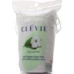 Clevie Square Organic Cotton Pads - 50 Pcs for Skincare