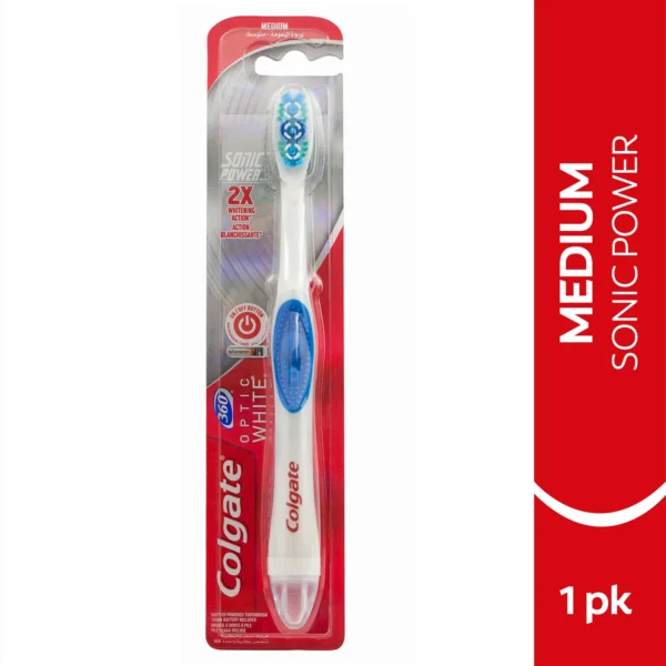 Colgate 360 Optic White Power Medium Toothbrush - Image 1