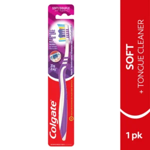 Colgate Zigzag Soft Toothbrush with Tongue Cleaner
