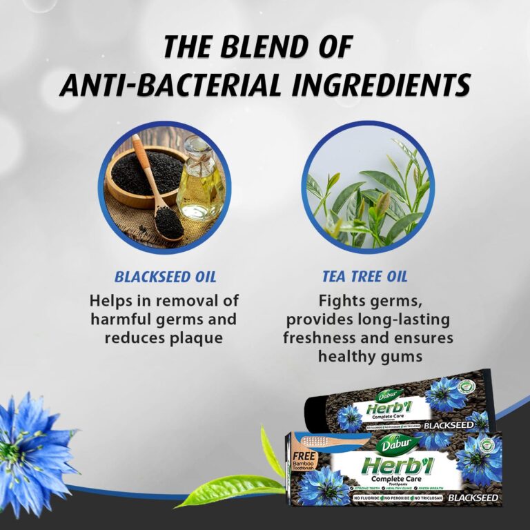 Dabur Herbal Toothpaste Blackseed -150g + Free Toothbrush - Image 4