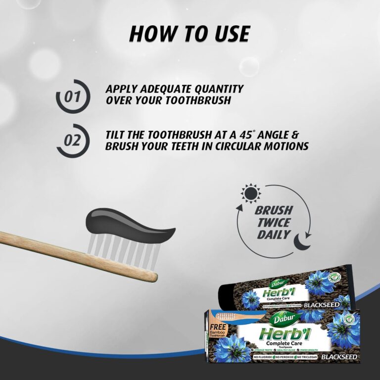 Dabur Herbal Toothpaste Blackseed -150g + Free Toothbrush - Image 6