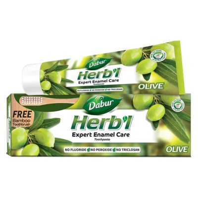 Dabur Herbal Toothpaste Olive -150g + Free Toothbrush