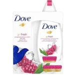 Dove Go Fresh Pomegranate & Shea Butter Shower Gel 250ml with Loofah – Refreshing & Silky Smooth Skin