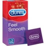 Durex Feel Smooth Condoms - Enhanced Sensation and Pleasure 12 pcs