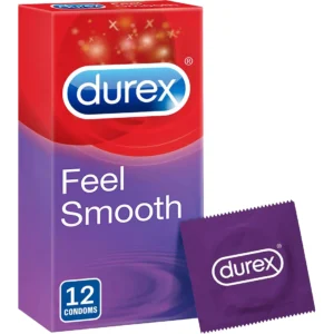 Durex Feel Smooth Condoms - Enhanced Sensation and Pleasure 12 pcs
